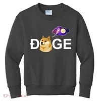 Doge To The Moon Galaxy Cryptocurrency Kids Sweatshirt thumb 0