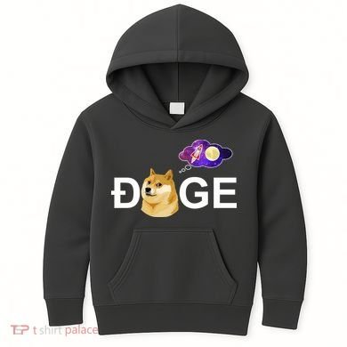 Doge To The Moon Galaxy Cryptocurrency Kids Hoodie