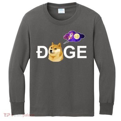Doge To The Moon Galaxy Cryptocurrency Kids Long Sleeve Shirt