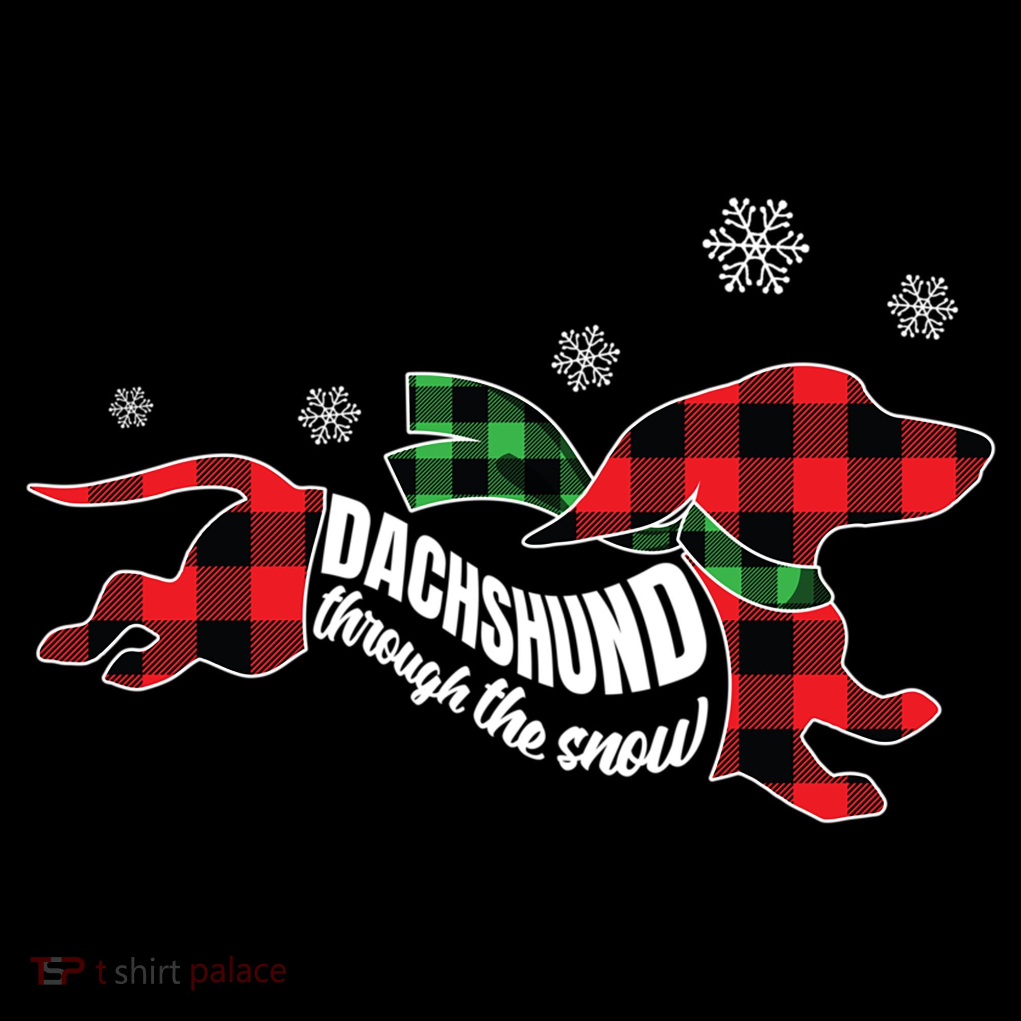 Dachshund Through The Snow Doxie Dog Plaid Christmas Gift Coffee Mug