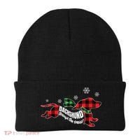 Dachshund Through The Snow Doxie Dog Plaid Christmas Gift Beanie thumb 0