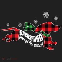 Dachshund Through The Snow Doxie Dog Plaid Christmas Gift Beanie thumb 2