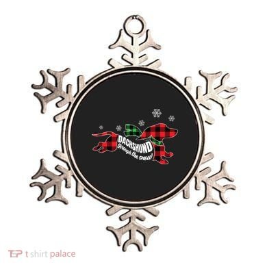 Dachshund Through The Snow Doxie Dog Plaid Christmas Gift Ornament