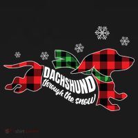 Dachshund Through The Snow Doxie Dog Plaid Christmas Gift Ornament thumb 1