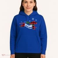Dachshund Through The Snow Doxie Dog Plaid Christmas Gift Hoodie thumb 5