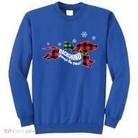 Dachshund Through The Snow Doxie Dog Plaid Christmas Gift Sweatshirt thumb 0