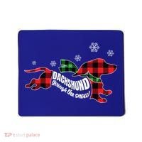 Dachshund Through The Snow Doxie Dog Plaid Christmas Gift Mousepad thumb 0
