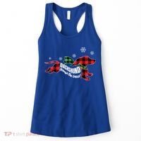 Dachshund Through The Snow Doxie Dog Plaid Christmas Gift Women's Tank Top thumb 0