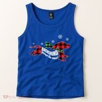 Dachshund Through The Snow Doxie Dog Plaid Christmas Gift Tank Top thumb 2