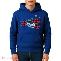 Dachshund Through The Snow Doxie Dog Plaid Christmas Gift Kids Hoodie thumb 4