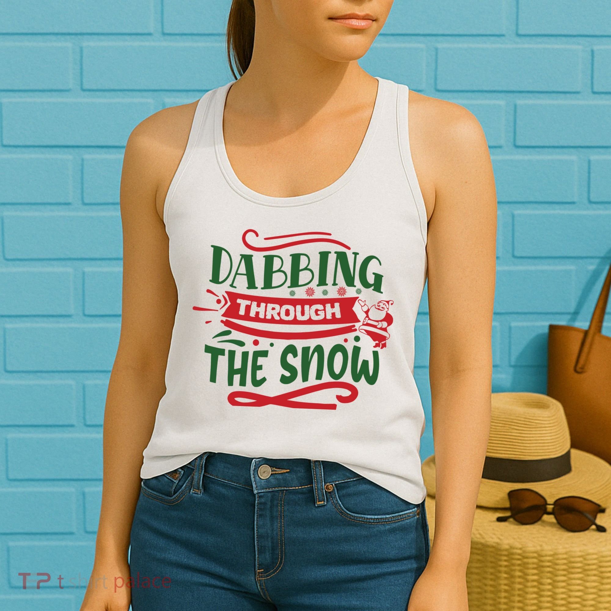 Dabbing Through The Snow Santa Claus Women's Tank Top