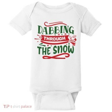 Dabbing Through The Snow Santa Claus Baby Bodysuit