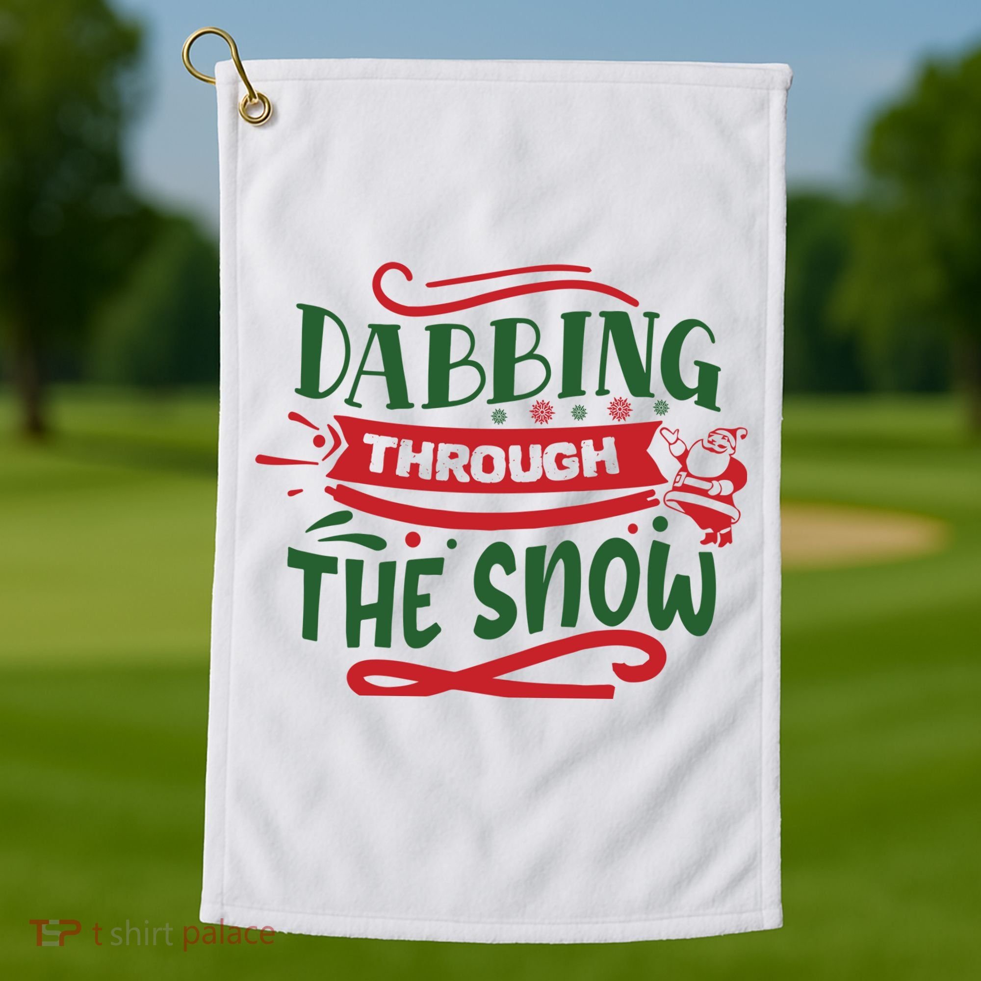 Dabbing Through The Snow Santa Claus Golf Towel