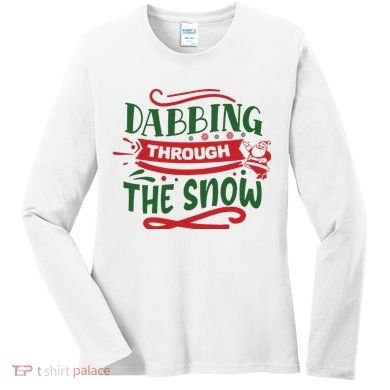 Dabbing Through The Snow Santa Claus Women's Long Sleeve Shirt