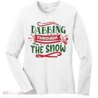 Dabbing Through The Snow Santa Claus Women's Long Sleeve Shirt thumb 0