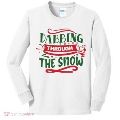 Dabbing Through The Snow Santa Claus Kids Long Sleeve Shirt