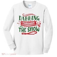 Dabbing Through The Snow Santa Claus Kids Long Sleeve Shirt thumb 0