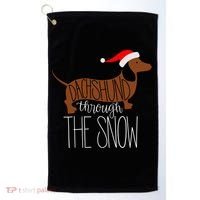Dachshund Through The Snow Golf Towel thumb 0