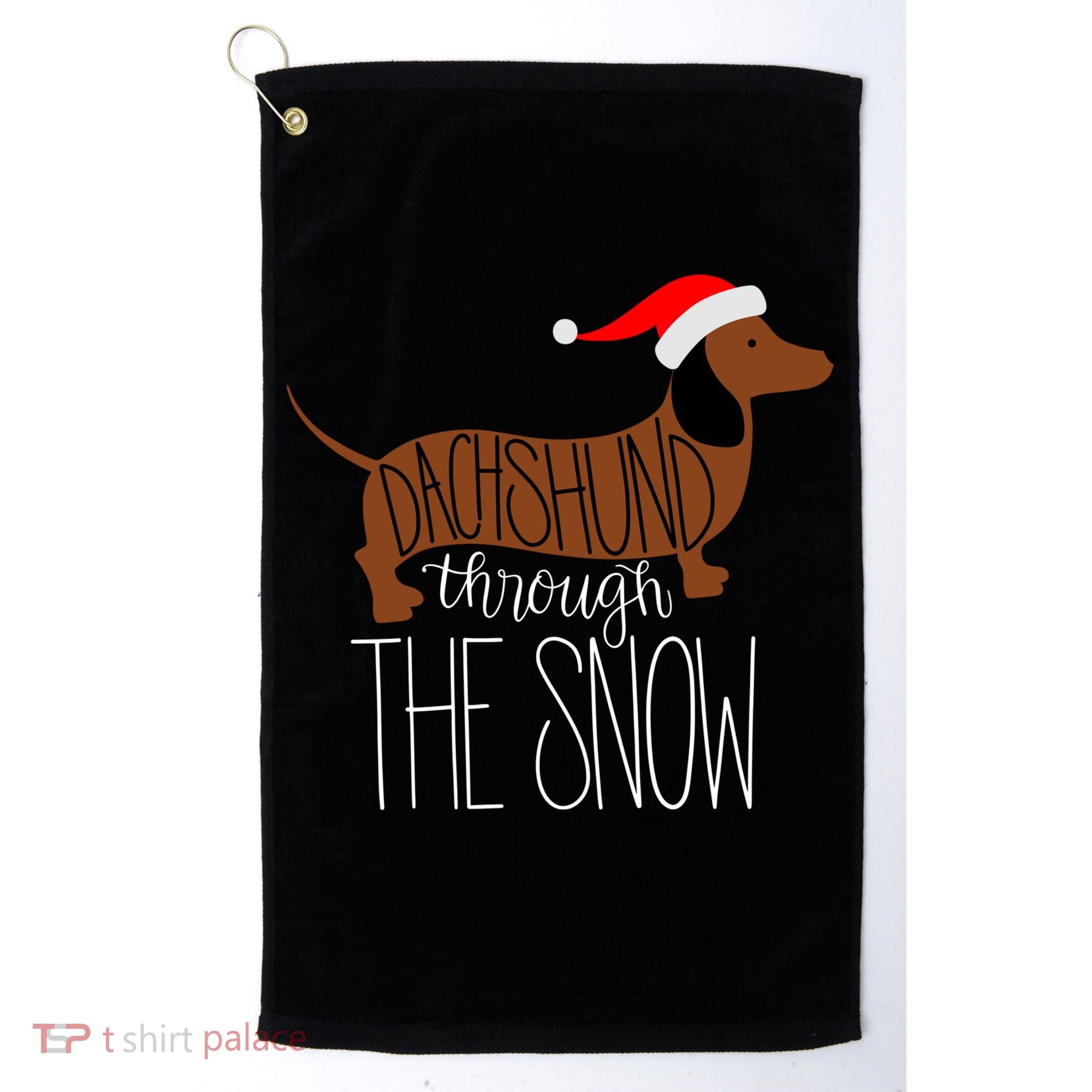 Dachshund Through The Snow Golf Towel