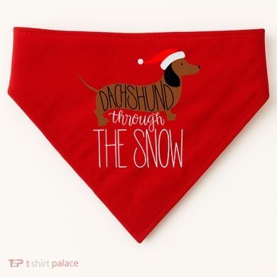 Dachshund Through The Snow USA-Made Doggie Bandana