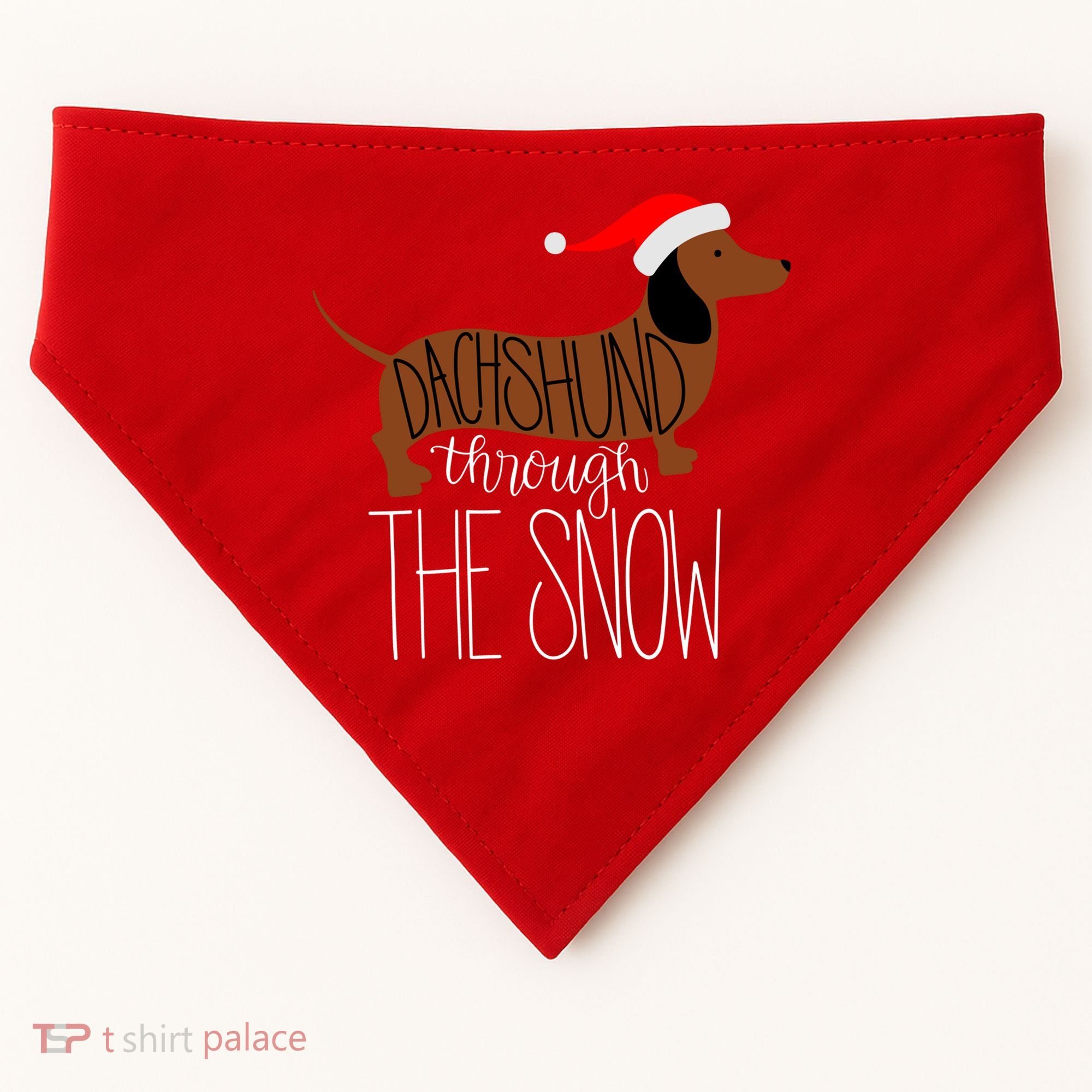 Dachshund Through The Snow USA-Made Doggie Bandana