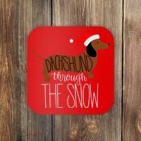 Dachshund Through The Snow Coaster thumb 0