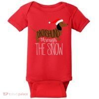 Dachshund Through The Snow Baby Bodysuit thumb 0