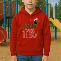 Dachshund Through The Snow Kids Hoodie thumb 2