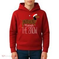 Dachshund Through The Snow Kids Hoodie thumb 4