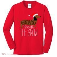 Dachshund Through The Snow Kids Long Sleeve Shirt thumb 0