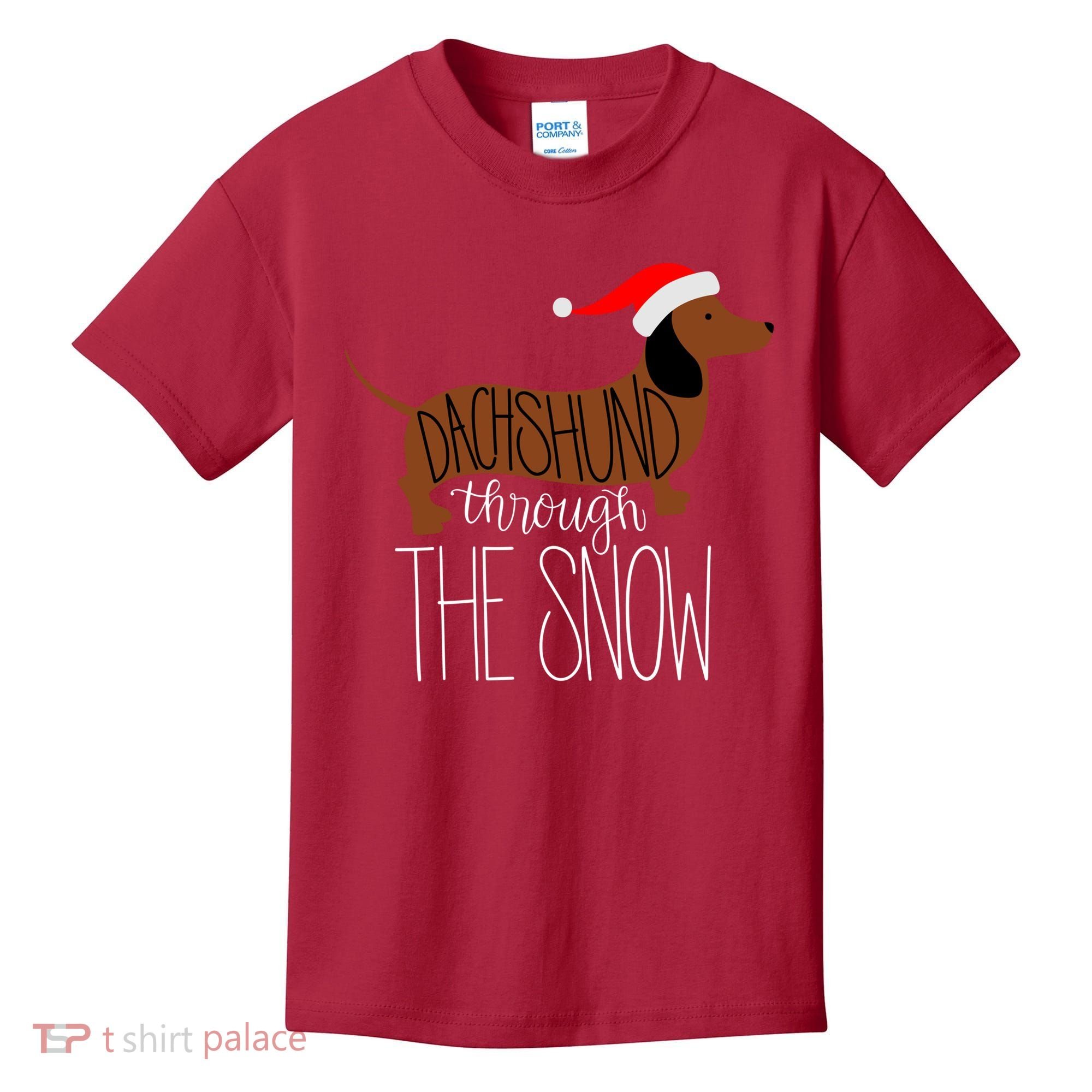 Dachshund Through The Snow Kids T-Shirt