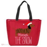Dachshund Through The Snow Tote Bag thumb 0