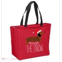 Dachshund Through The Snow Tote Bag thumb 2
