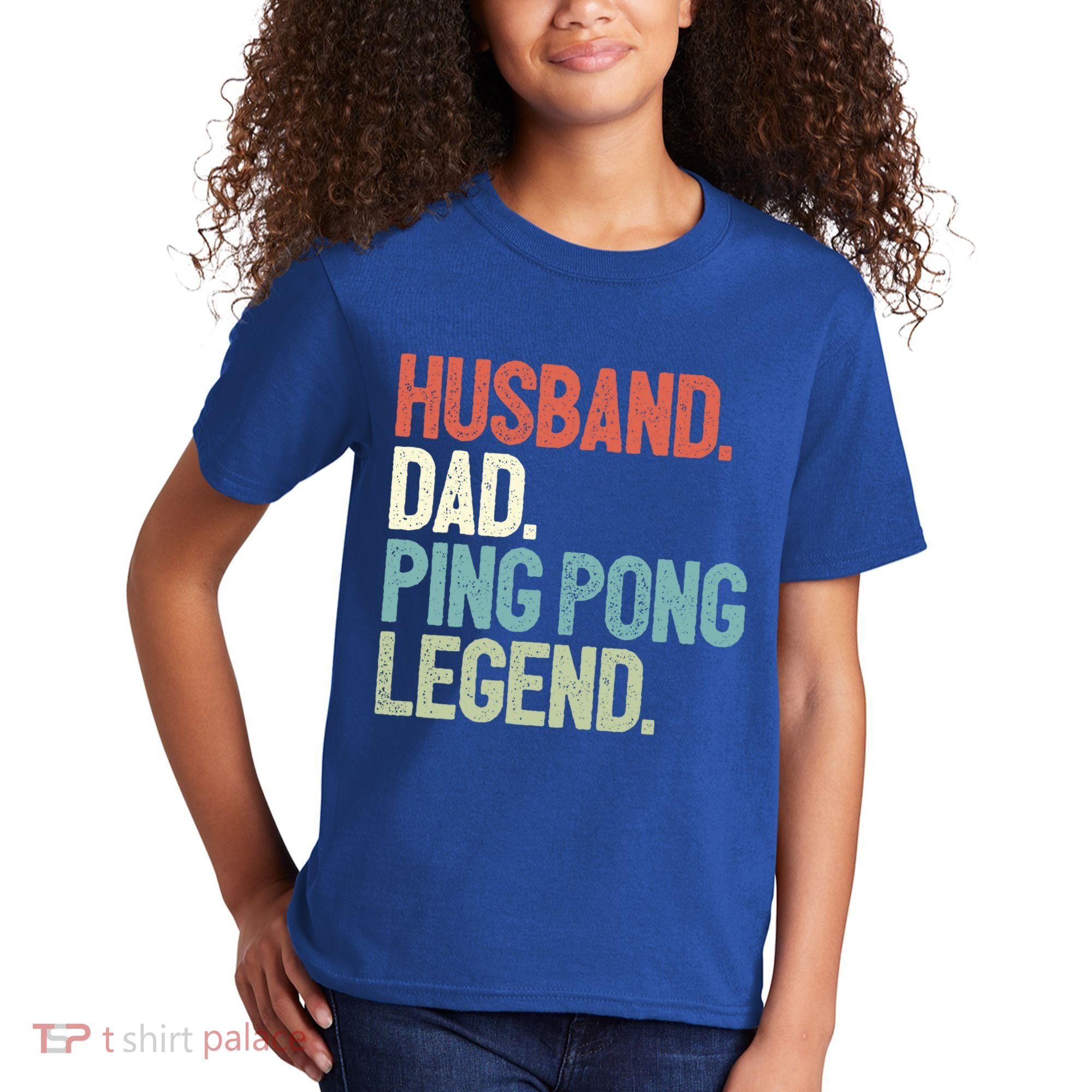 Dad Table Tennis Husband Ping Pong Father Pingpong Funny Gift Kids T-Shirt