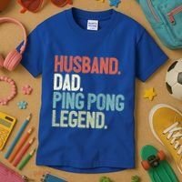 Dad Table Tennis Husband Ping Pong Father Pingpong Funny Gift Kids T-Shirt thumb 3