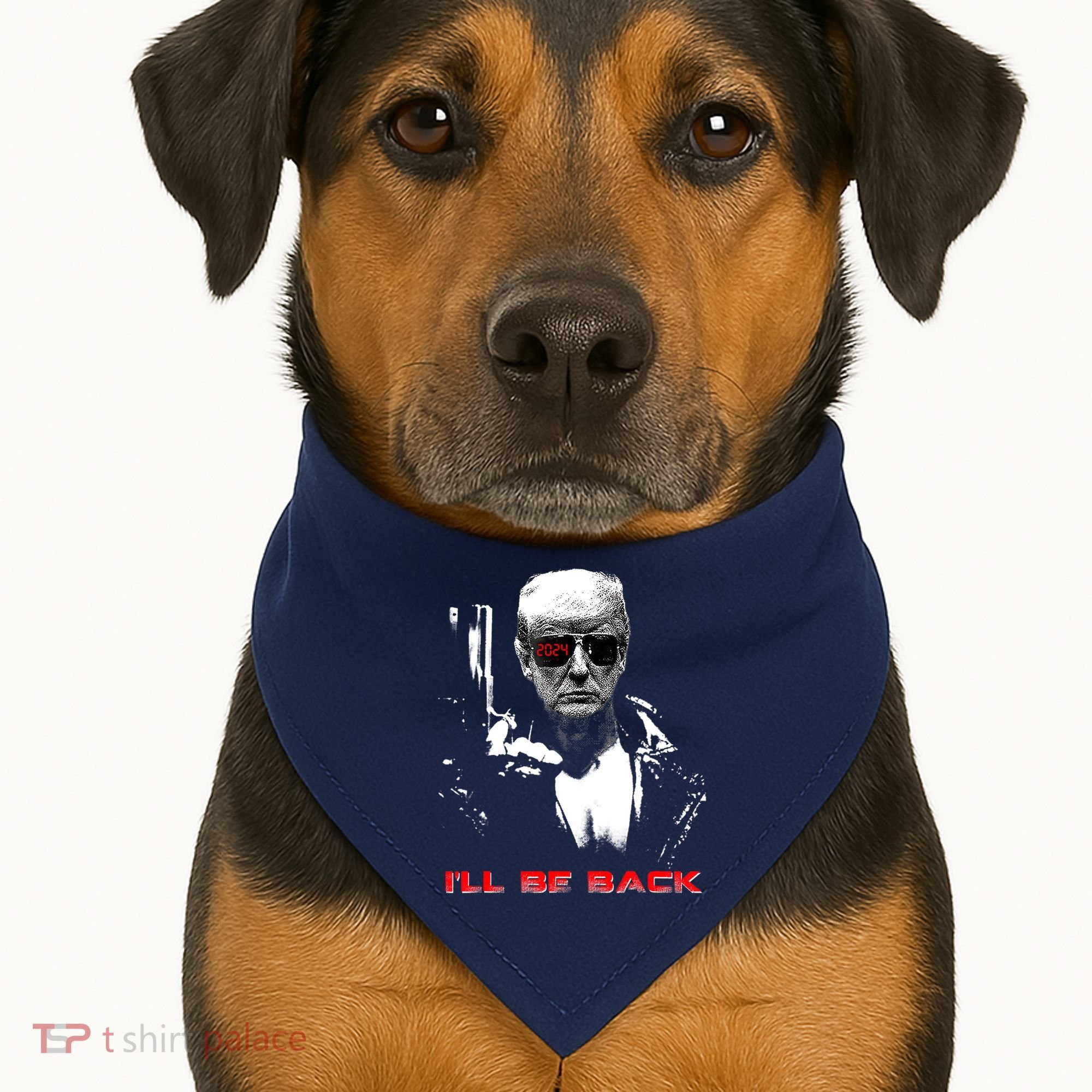 Donald Trump Terminator I'll Be Back 2024 Hilarious USA-Made Doggie Bandana
