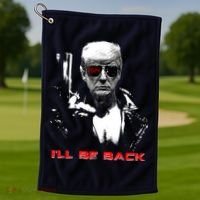 Donald Trump Terminator I'll Be Back 2024 Hilarious Golf Towel thumb 1