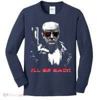 Donald Trump Terminator I'll Be Back 2024 Hilarious Kids Long Sleeve Shirt thumb 0