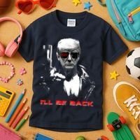 Donald Trump Terminator I'll Be Back 2024 Hilarious Kids T-Shirt thumb 3