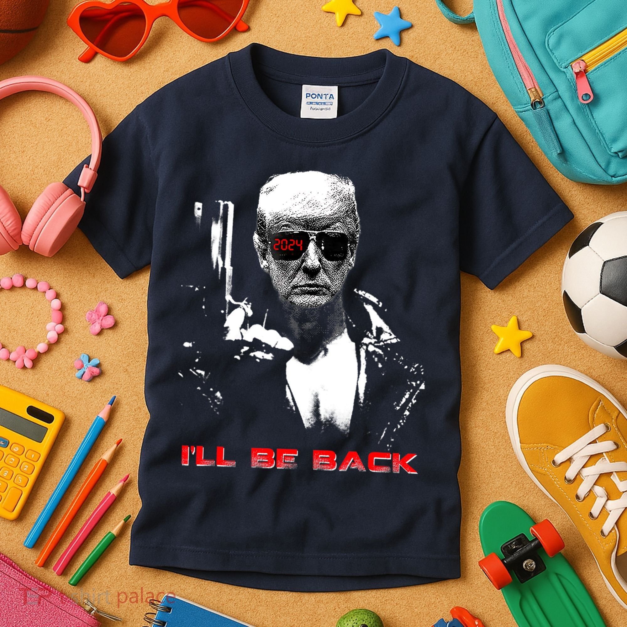 Donald Trump Terminator I'll Be Back 2024 Hilarious Kids T-Shirt