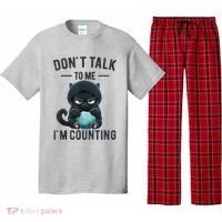 Don't Talk To Me I'm Counting Cat Knits Hand Knitting Funny Pajama Set thumb 0