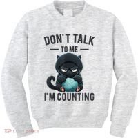 Don't Talk To Me I'm Counting Cat Knits Hand Knitting Funny Kids Sweatshirt thumb 0