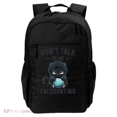 Don't Talk To Me I'm Counting Cat Knits Hand Knitting Funny Backpack