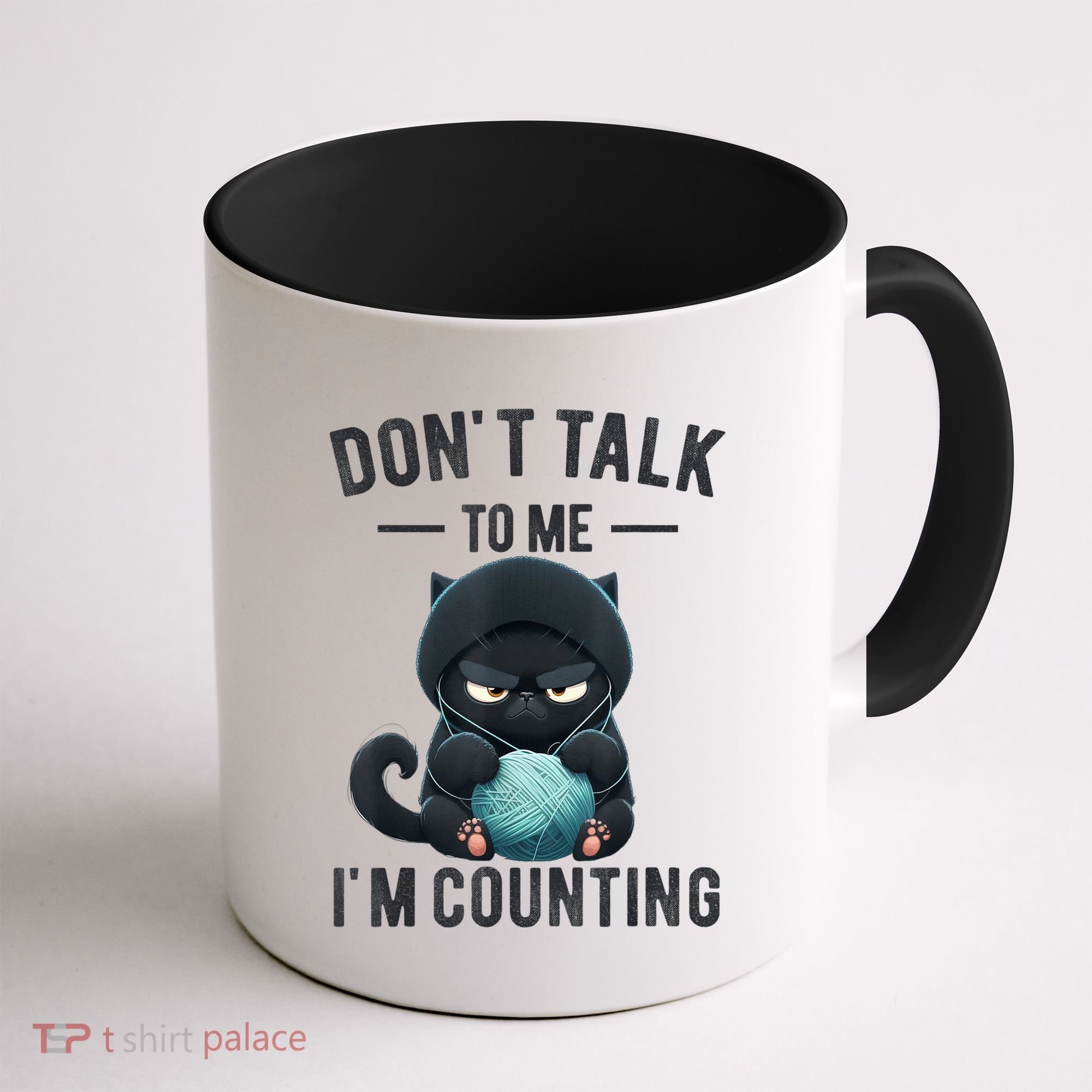 Don't Talk To Me I'm Counting Cat Knits Hand Knitting Funny Coffee Mug
