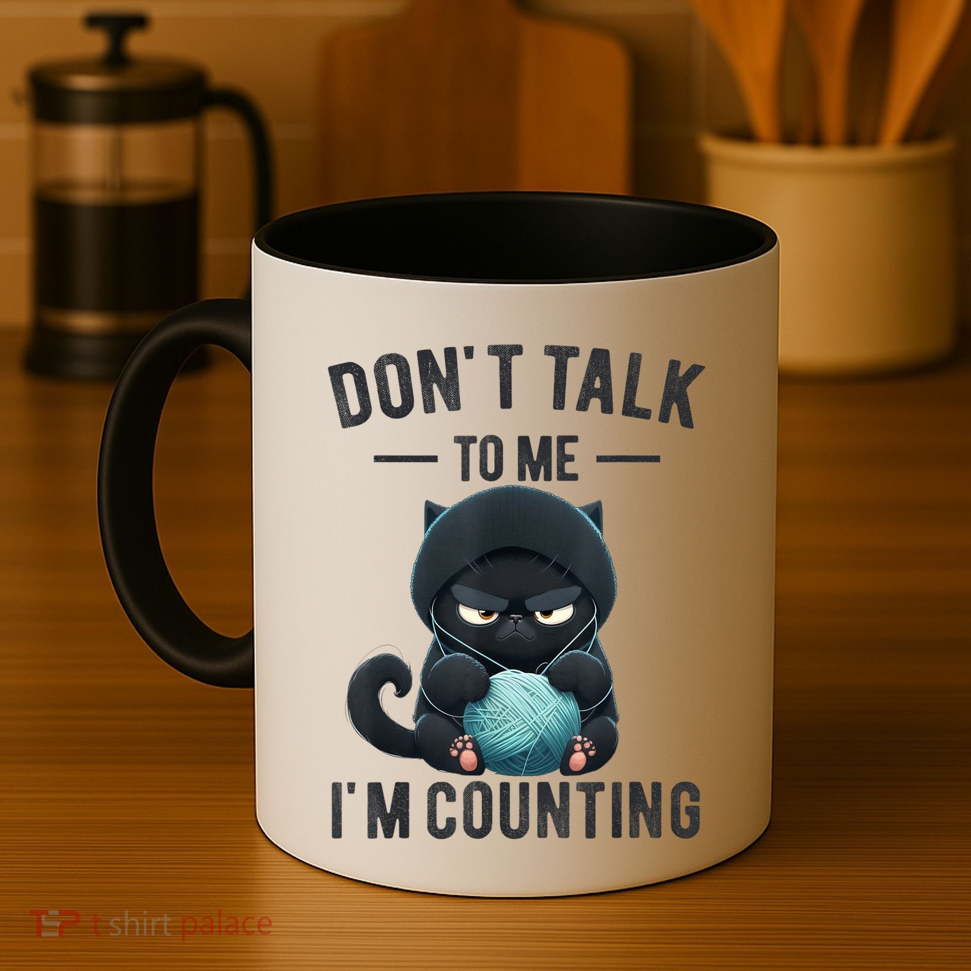 Don't Talk To Me I'm Counting Cat Knits Hand Knitting Funny Coffee Mug