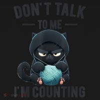 Don't Talk To Me I'm Counting Cat Knits Hand Knitting Funny Women's Hoodie thumb 2