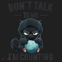 Don't Talk To Me I'm Counting Cat Knits Hand Knitting Funny Hat thumb 2