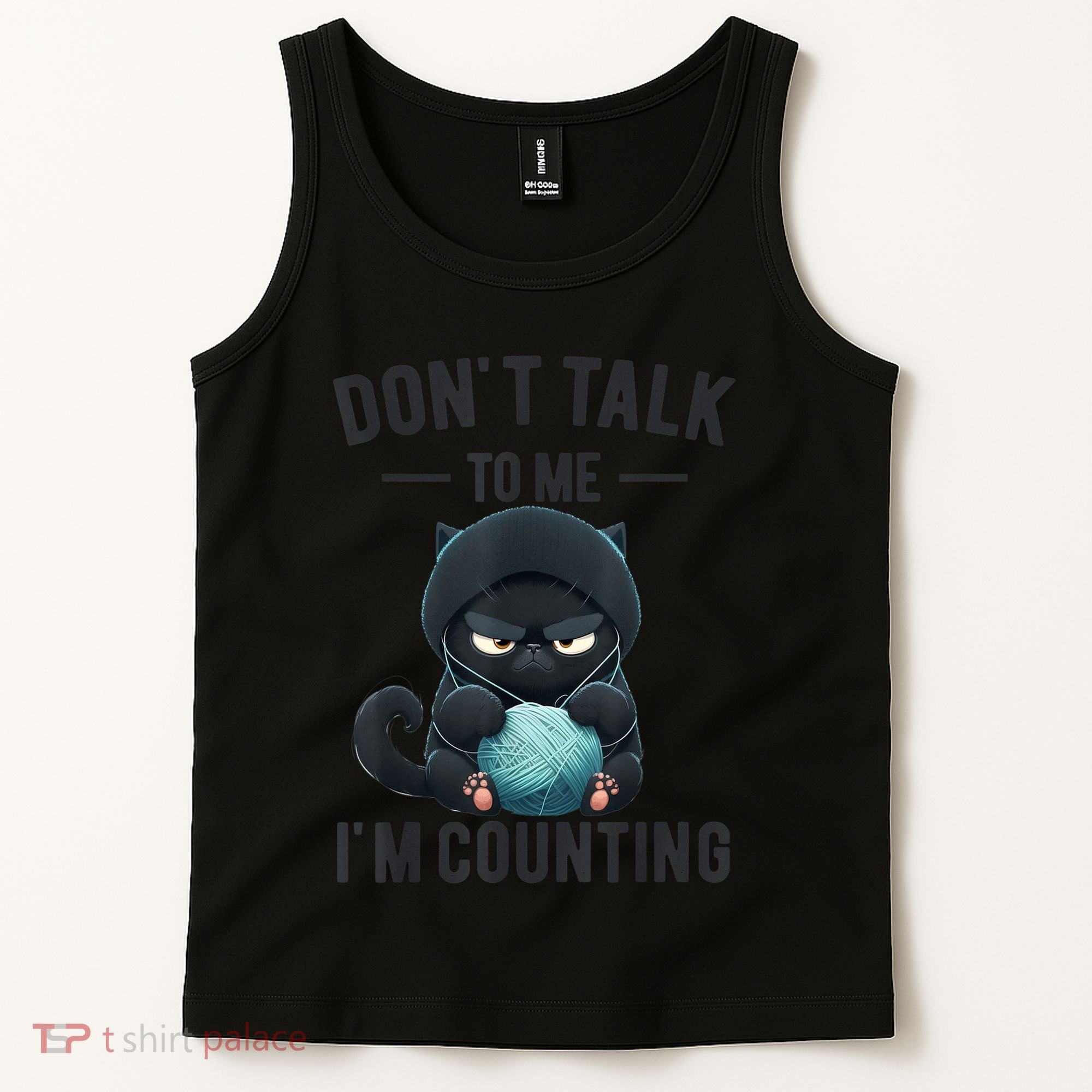 Don't Talk To Me I'm Counting Cat Knits Hand Knitting Funny Tank Top