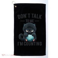 Don't Talk To Me I'm Counting Cat Knits Hand Knitting Funny Golf Towel thumb 0