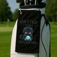 Don't Talk To Me I'm Counting Cat Knits Hand Knitting Funny Golf Towel thumb 2